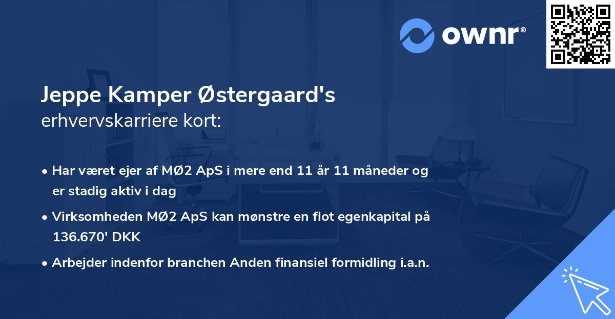 Jeppe Kamper Østergaard's erhvervskarriere kort