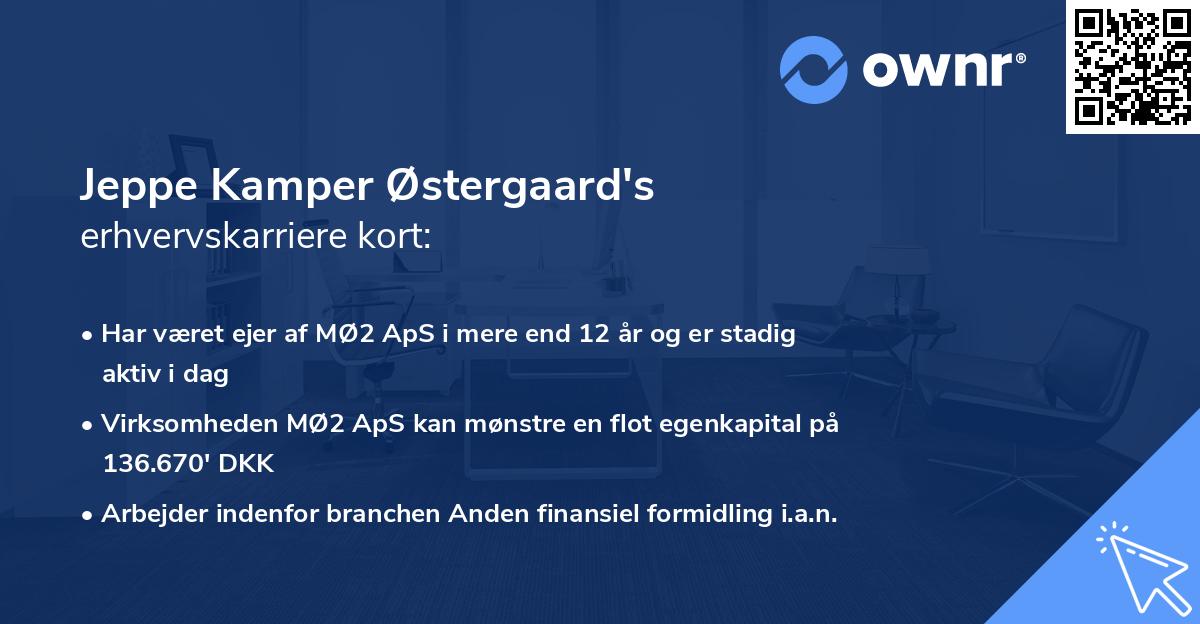 Jeppe Kamper Østergaard's erhvervskarriere kort