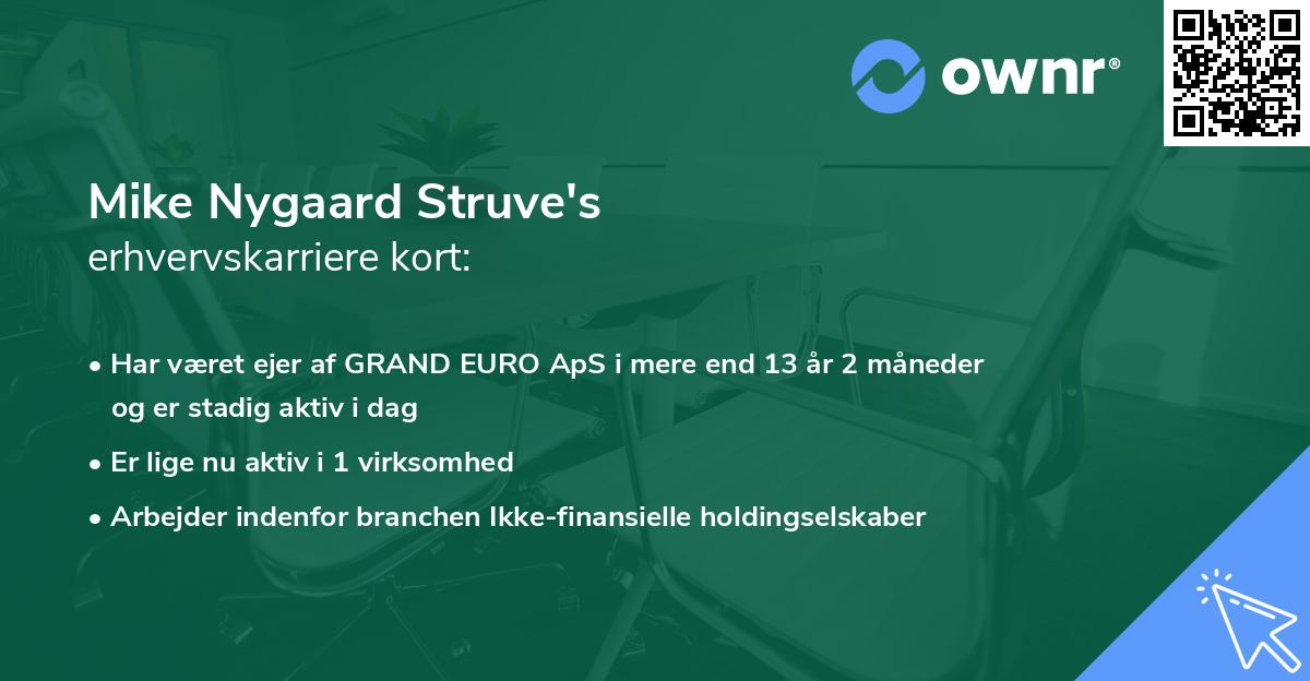 Mike Nygaard Struve's erhvervskarriere kort