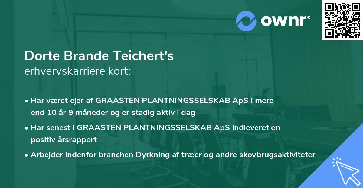 Dorte Brande Teichert's erhvervskarriere kort