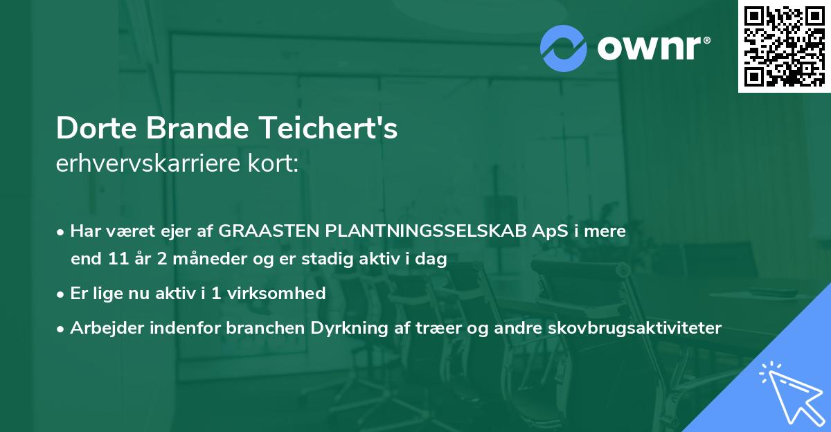 Dorte Brande Teichert's erhvervskarriere kort