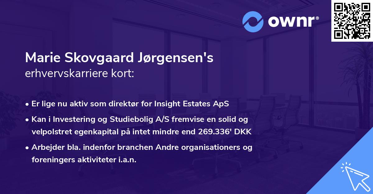 Marie Skovgaard Jørgensen's erhvervskarriere kort