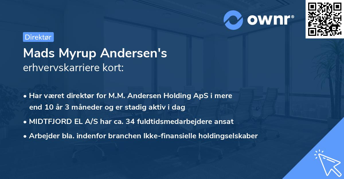 Mads Myrup Andersen's erhvervskarriere kort