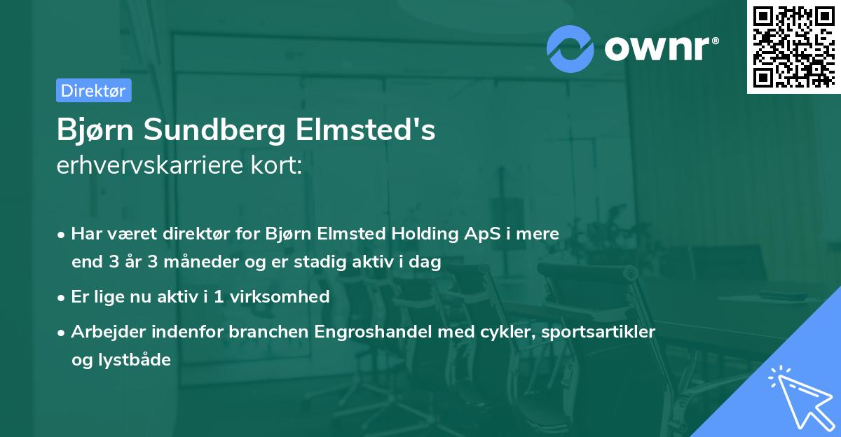 Bjørn Sundberg Elmsted's erhvervskarriere kort