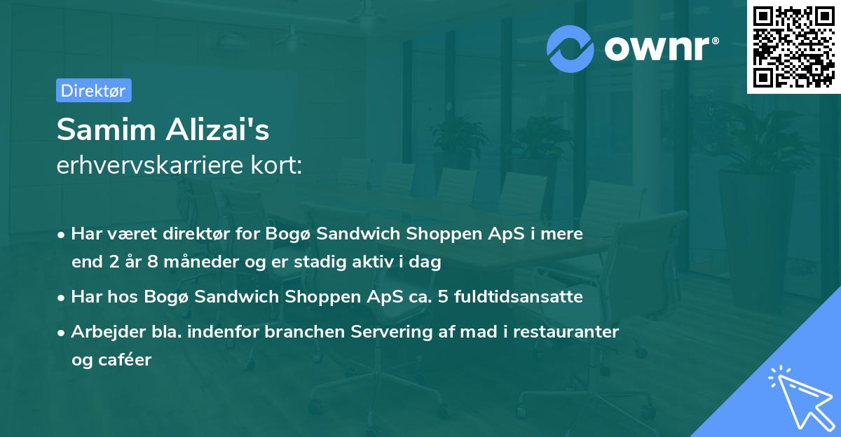 Samim Alizai's erhvervskarriere kort