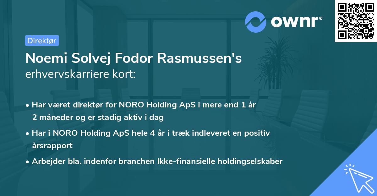 Noemi Solvej Fodor Rasmussen's erhvervskarriere kort