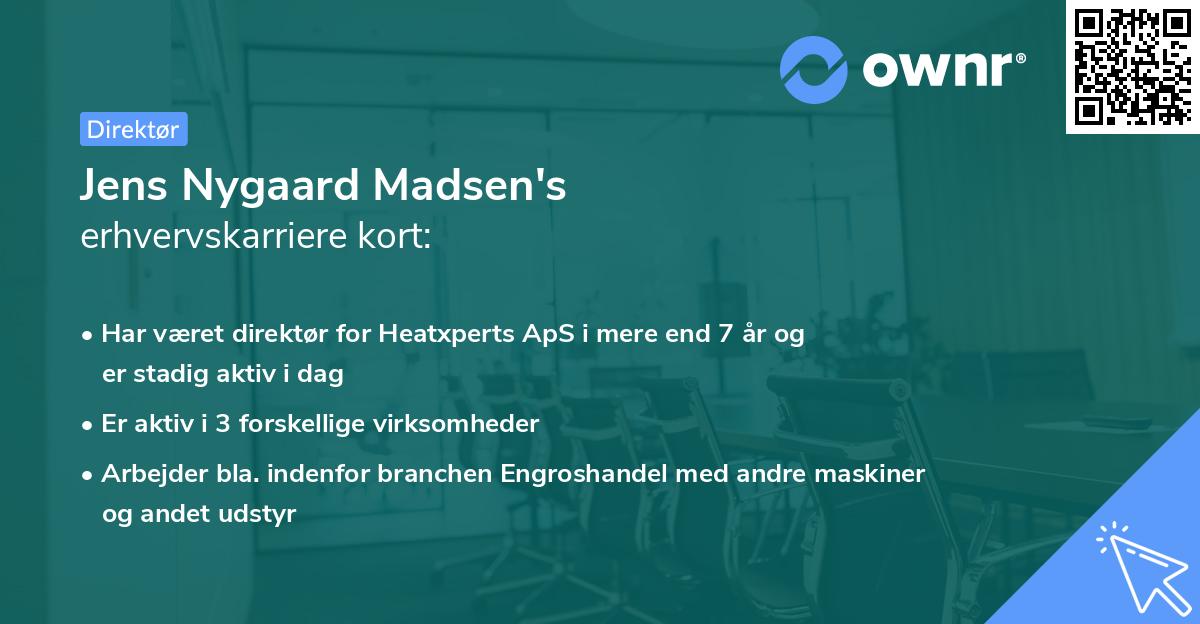 Jens Nygaard Madsen's erhvervskarriere kort