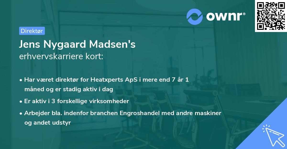 Jens Nygaard Madsen's erhvervskarriere kort