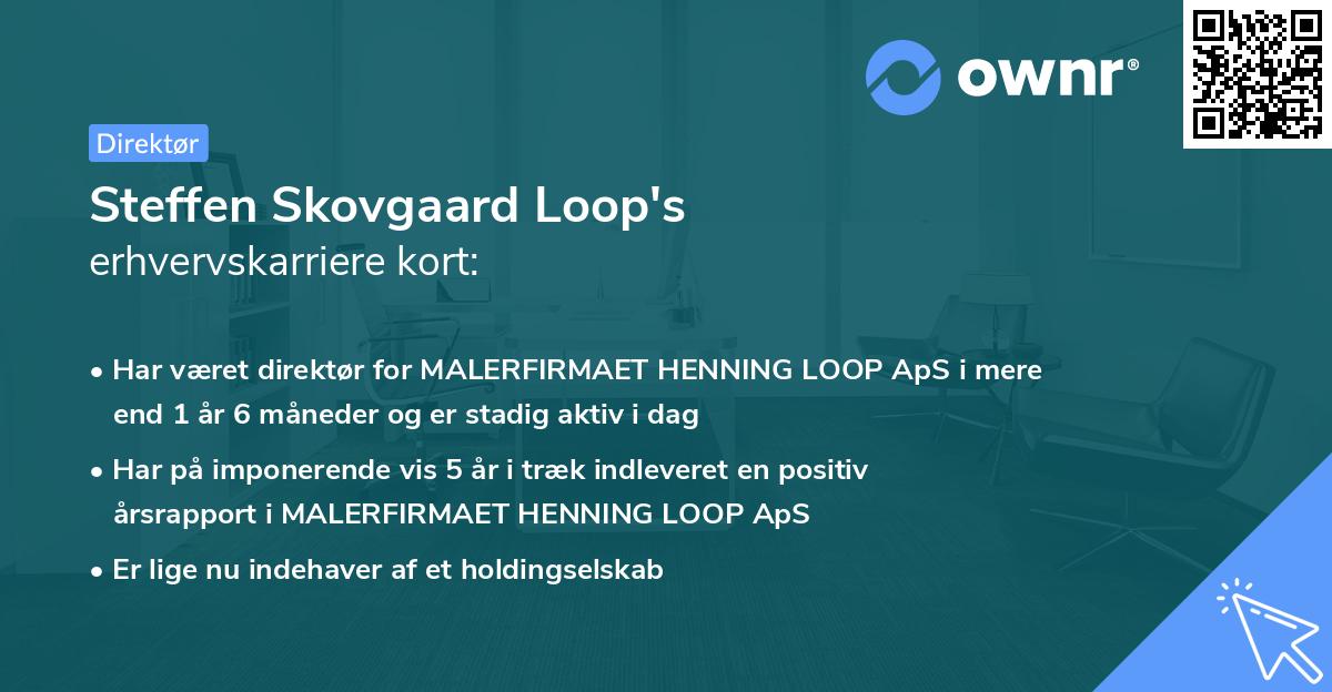Steffen Skovgaard Loop's erhvervskarriere kort