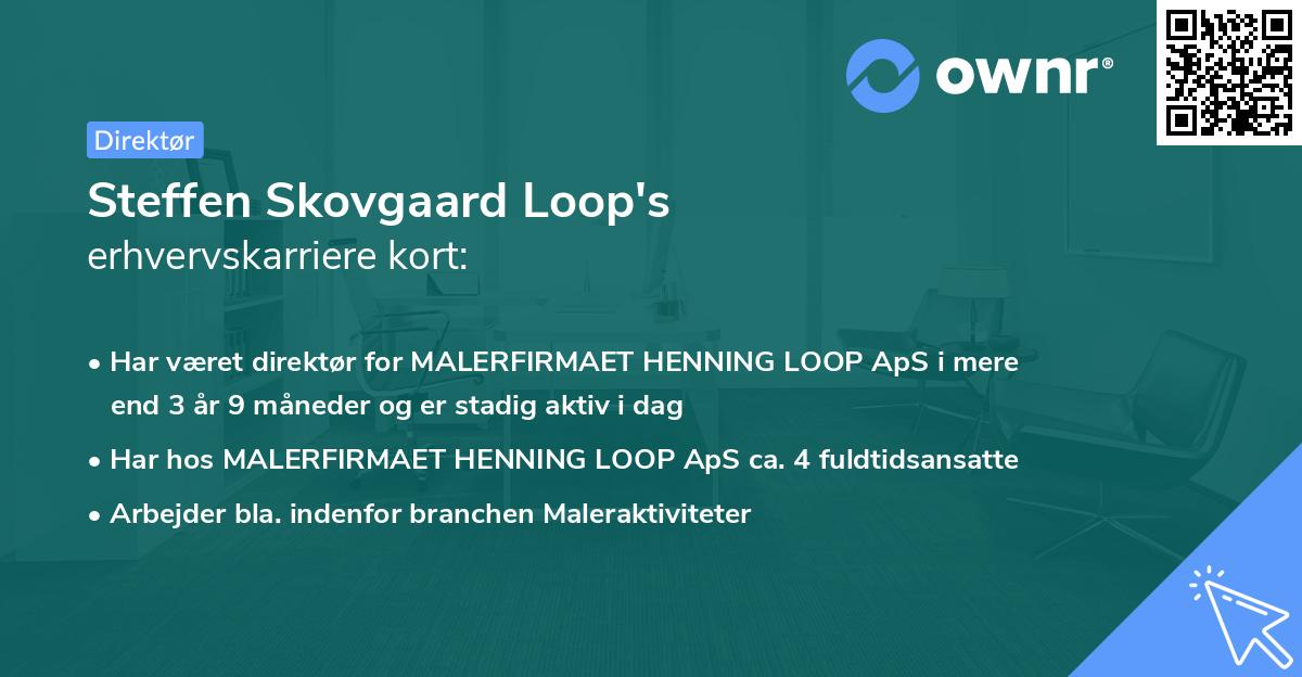 Steffen Skovgaard Loop's erhvervskarriere kort