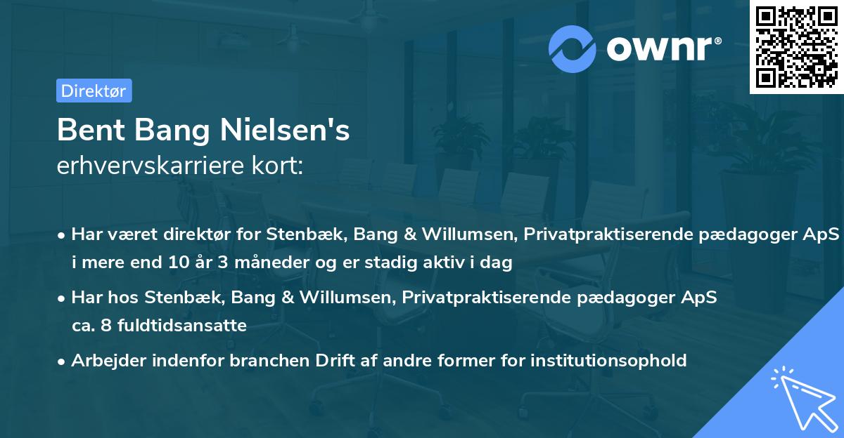 Bent Bang Nielsen's erhvervskarriere kort