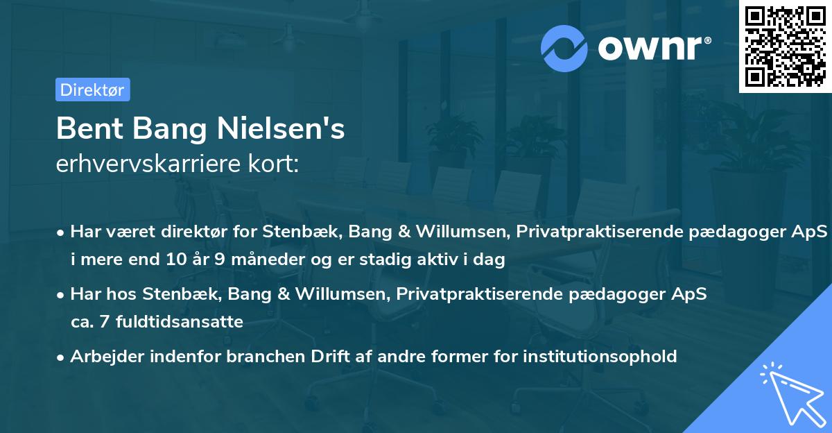 Bent Bang Nielsen's erhvervskarriere kort