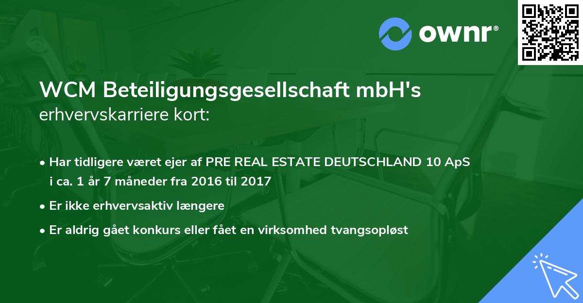 WCM Beteiligungsgesellschaft mbH's erhvervskarriere kort