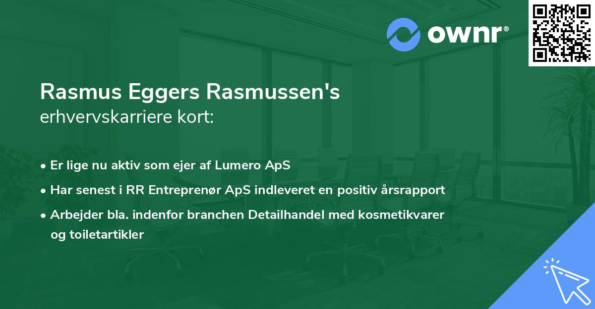 Rasmus Eggers Rasmussen's erhvervskarriere kort