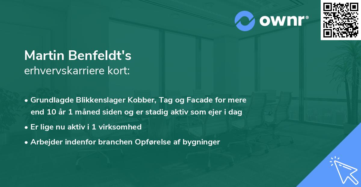 Martin Benfeldt's erhvervskarriere kort