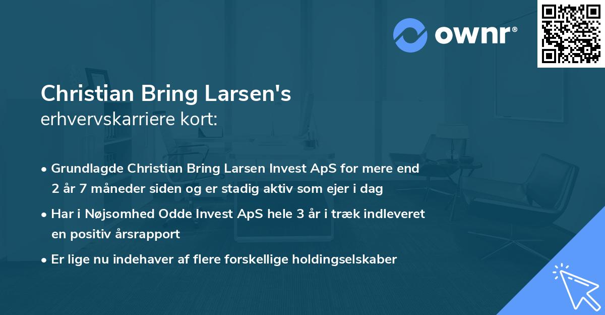 Christian Bring Larsen's erhvervskarriere kort