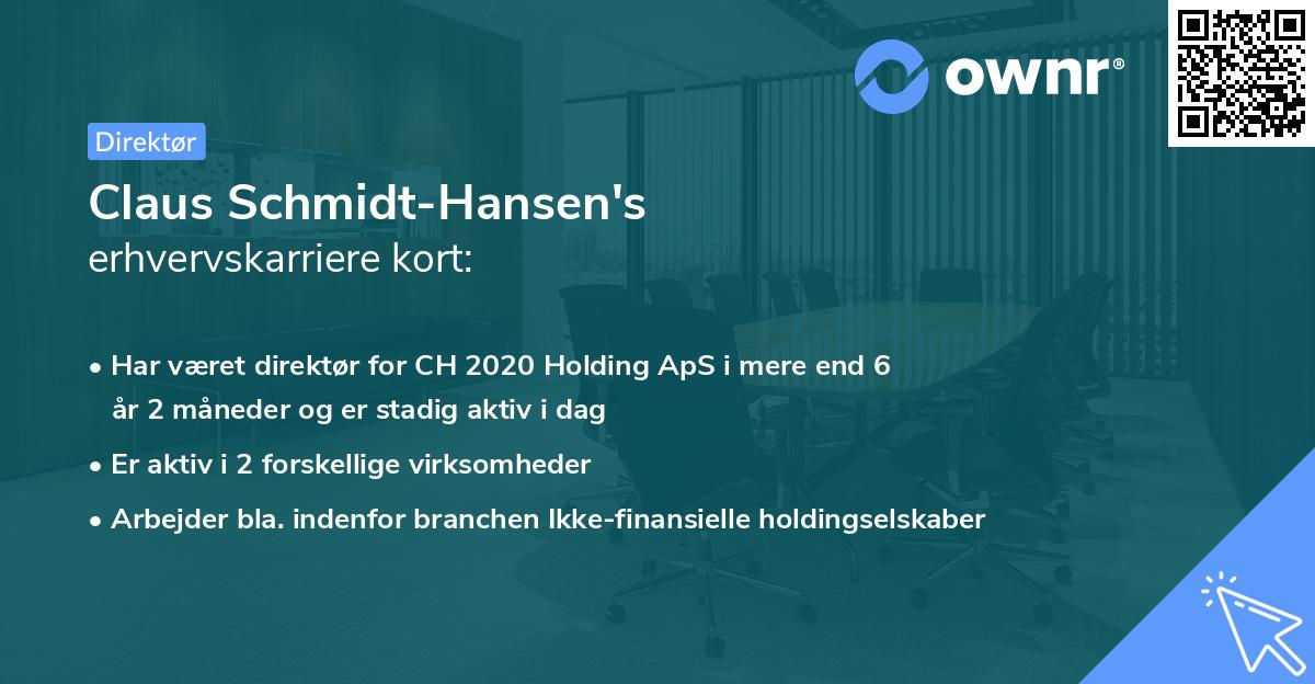 Claus Schmidt-Hansen's erhvervskarriere kort