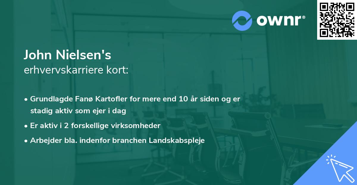 John Nielsen's erhvervskarriere kort