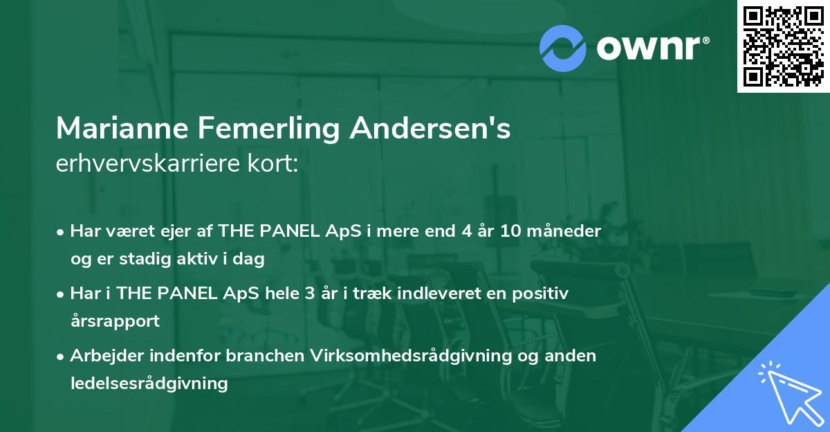 Marianne Femerling Andersen's erhvervskarriere kort