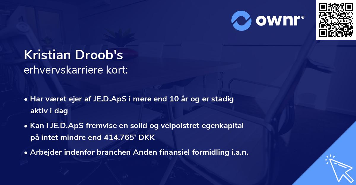 Kristian Droob's erhvervskarriere kort