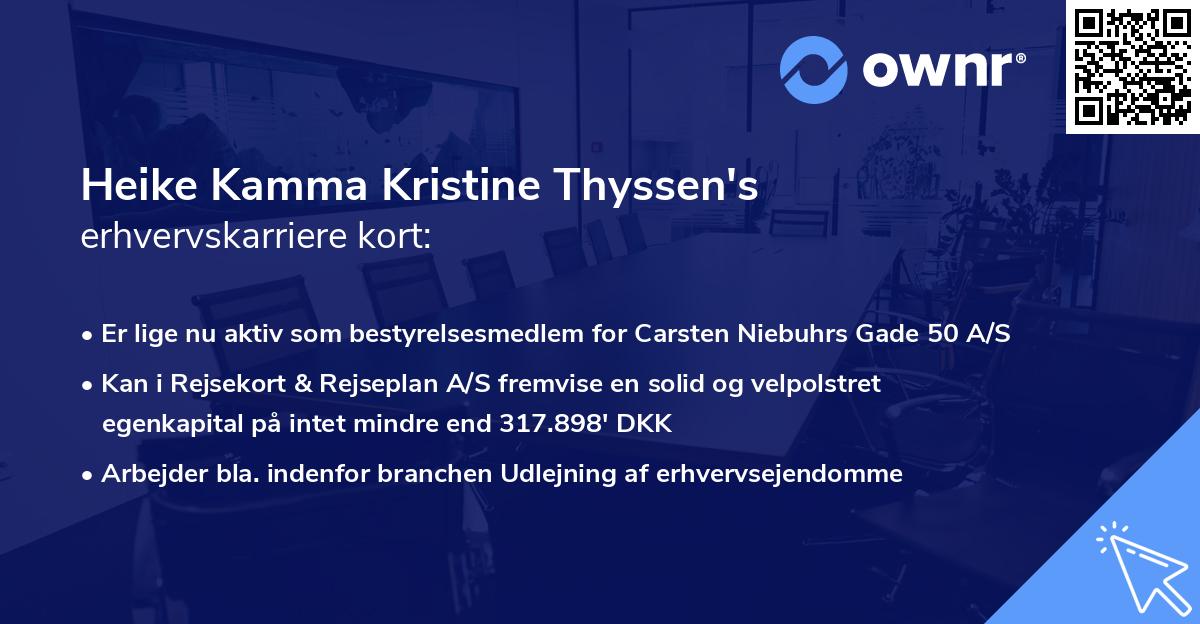 Heike Kamma Kristine Thyssen's erhvervskarriere kort