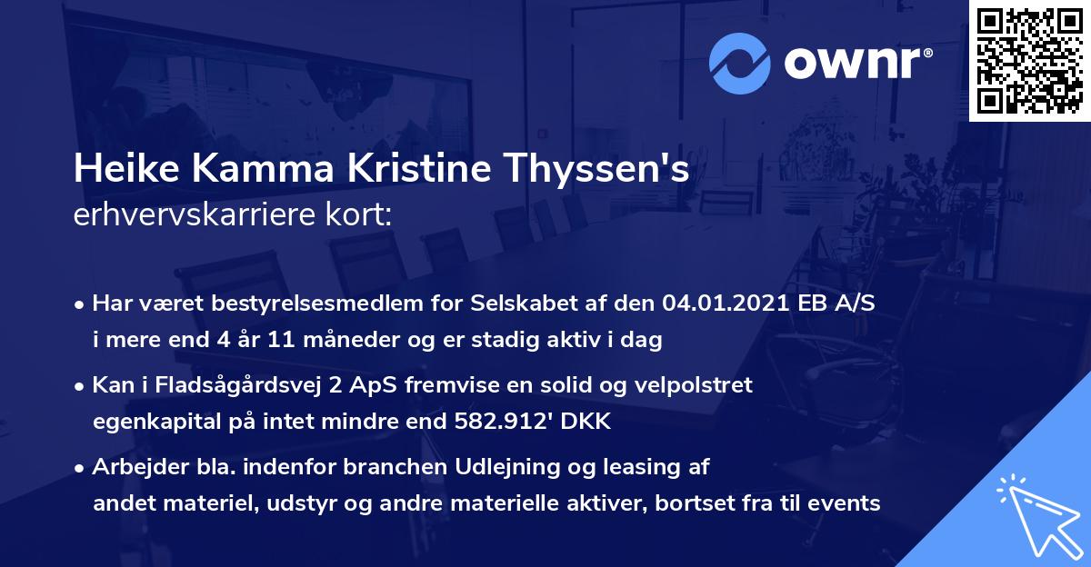 Heike Kamma Kristine Thyssen's erhvervskarriere kort