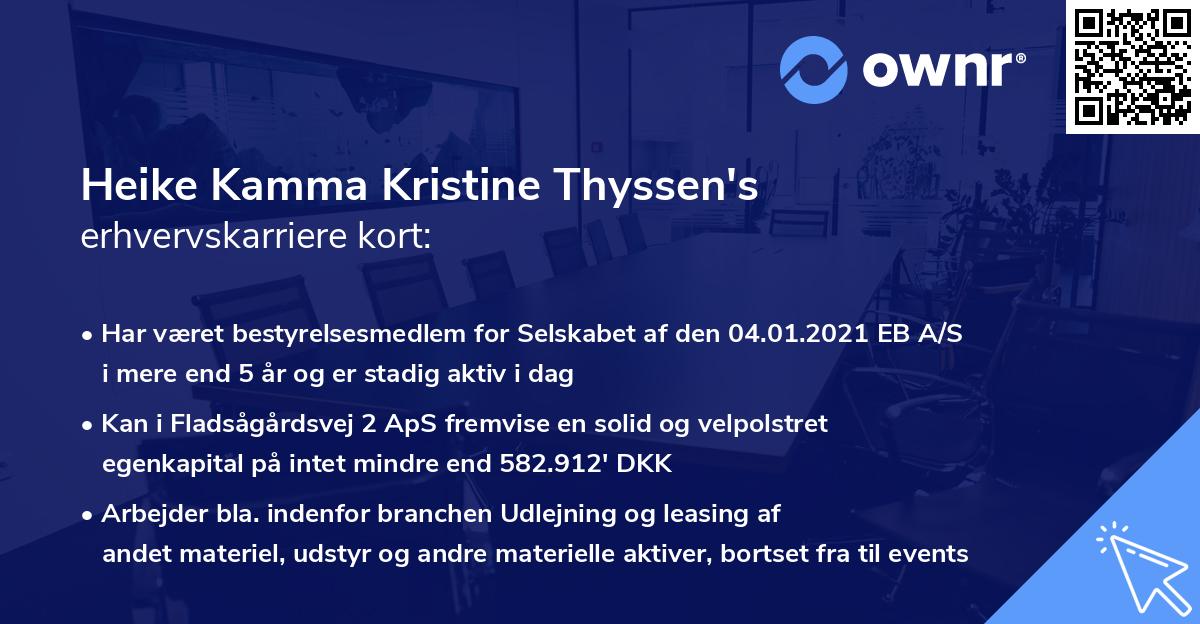 Heike Kamma Kristine Thyssen's erhvervskarriere kort
