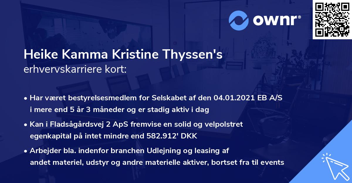 Heike Kamma Kristine Thyssen's erhvervskarriere kort