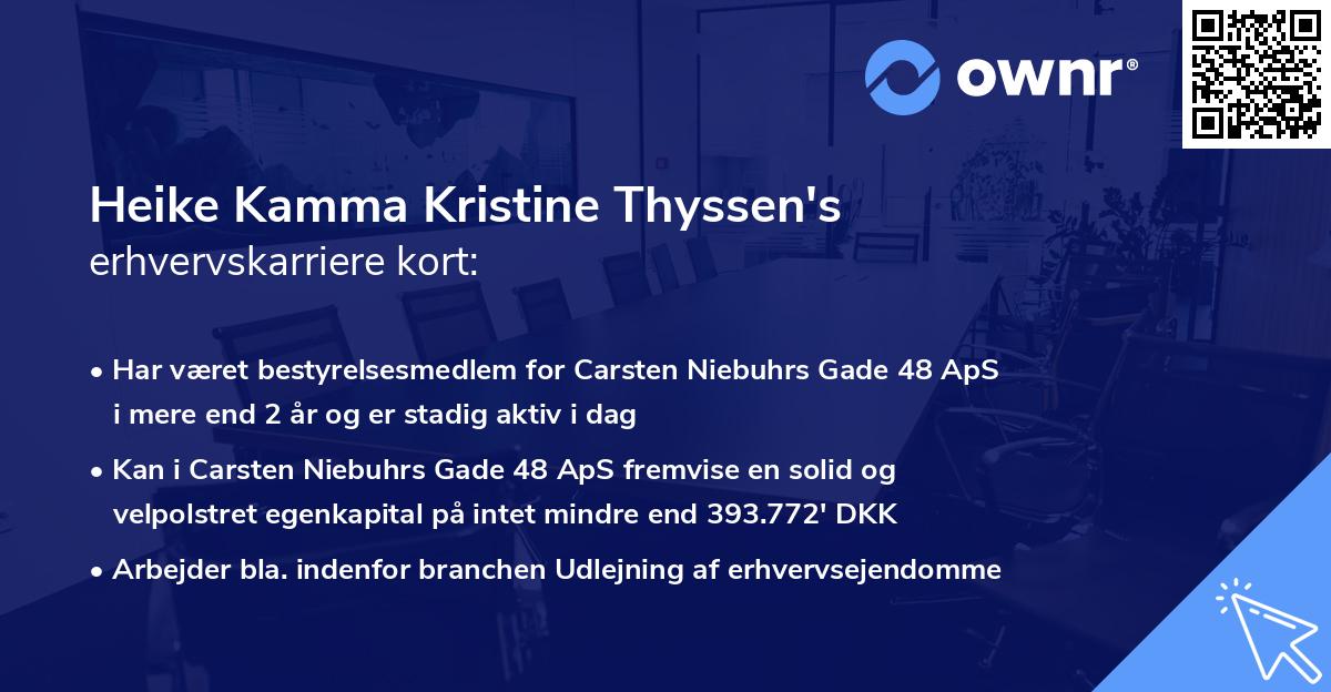 Heike Kamma Kristine Thyssen's erhvervskarriere kort