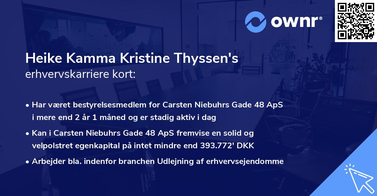 Heike Kamma Kristine Thyssen's erhvervskarriere kort