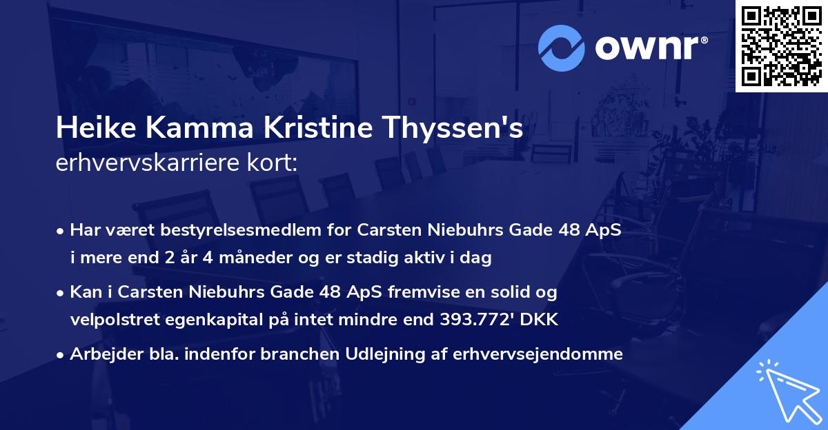 Heike Kamma Kristine Thyssen's erhvervskarriere kort