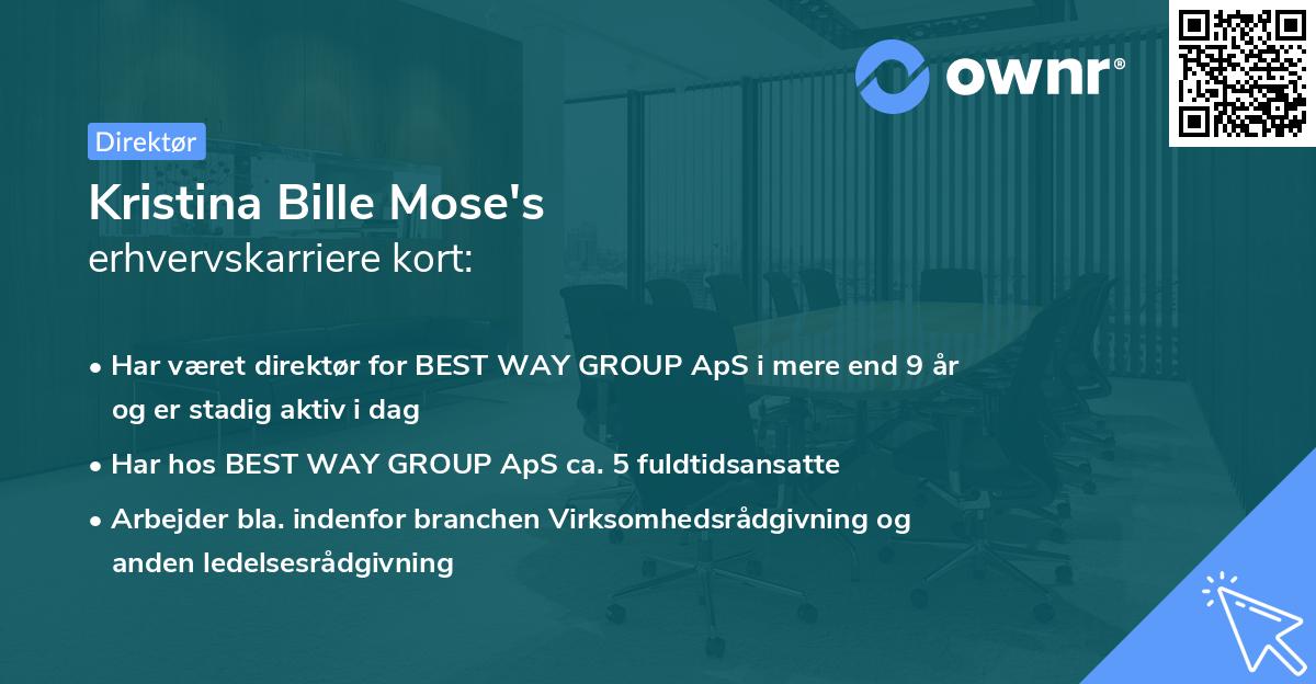 Kristina Bille Mose's erhvervskarriere kort