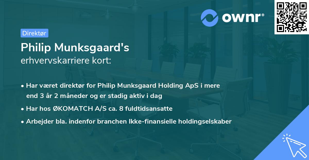 Philip Munksgaard's erhvervskarriere kort