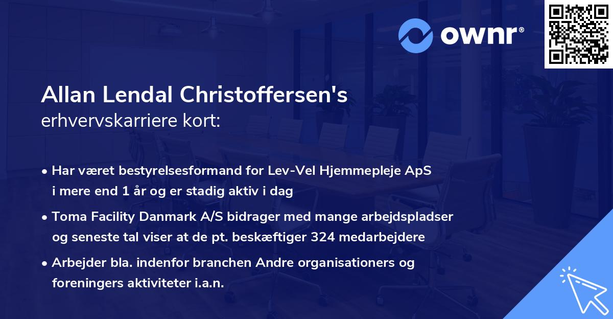Allan Lendal Christoffersen's erhvervskarriere kort