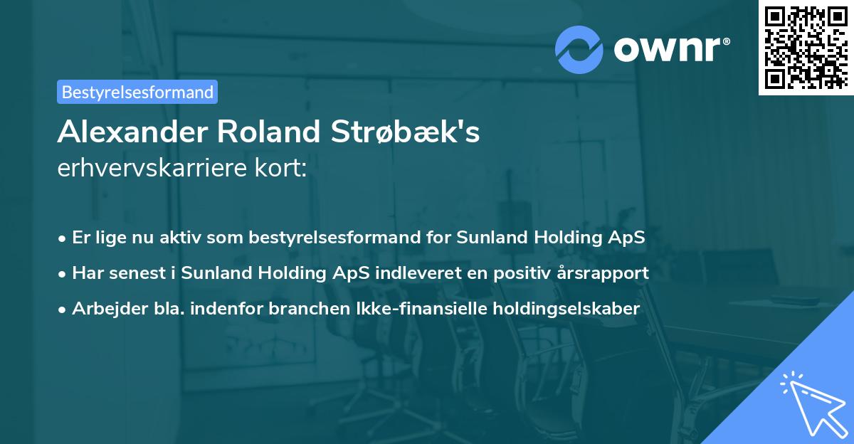Alexander Roland Strøbæk's erhvervskarriere kort