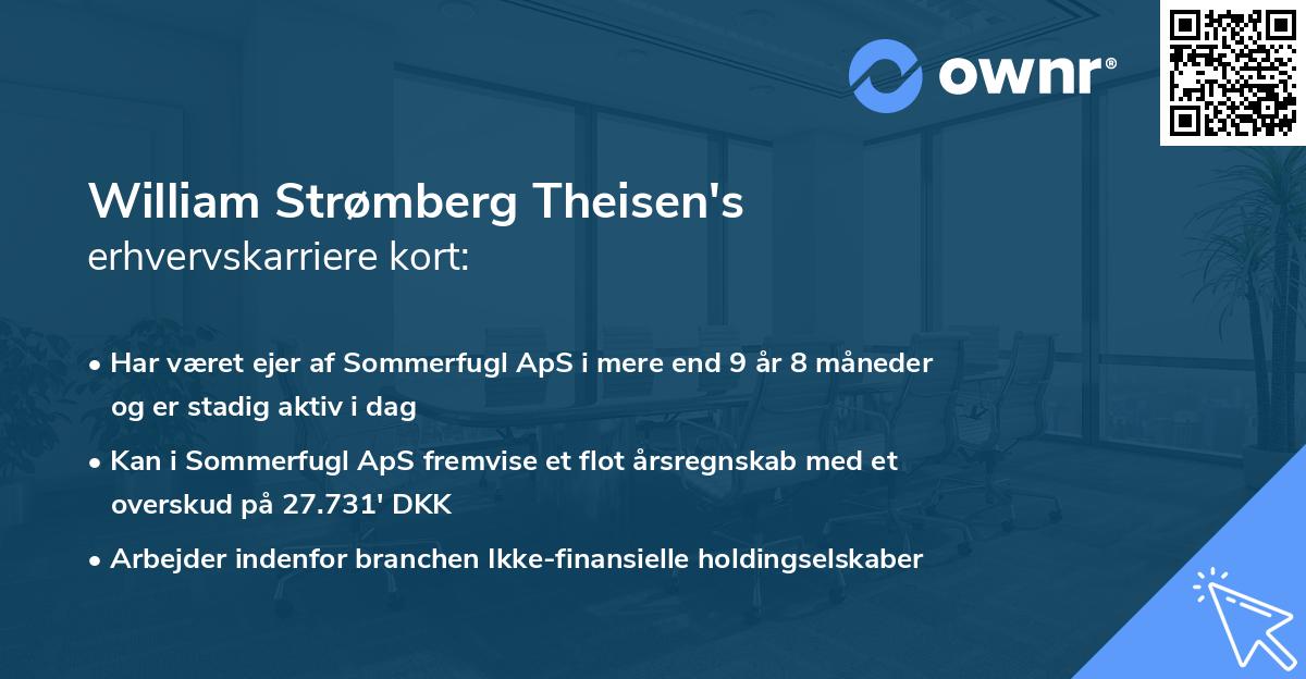 William Strømberg Theisen's erhvervskarriere kort