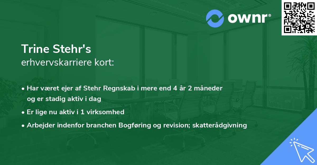 Trine Stehr's erhvervskarriere kort