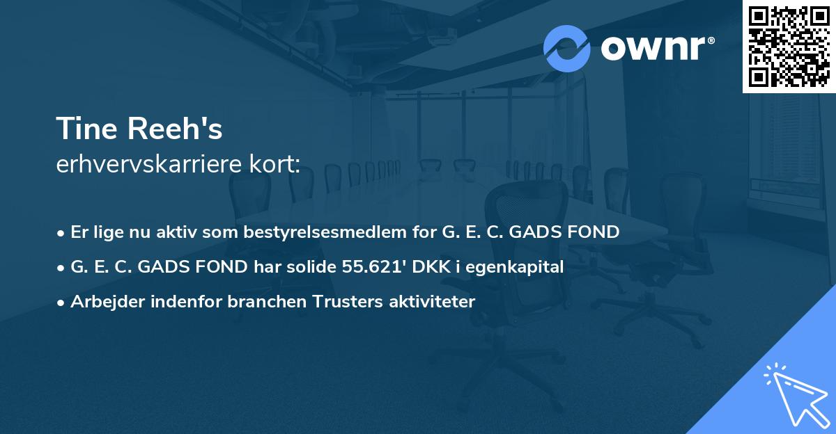 Tine Reeh's erhvervskarriere kort