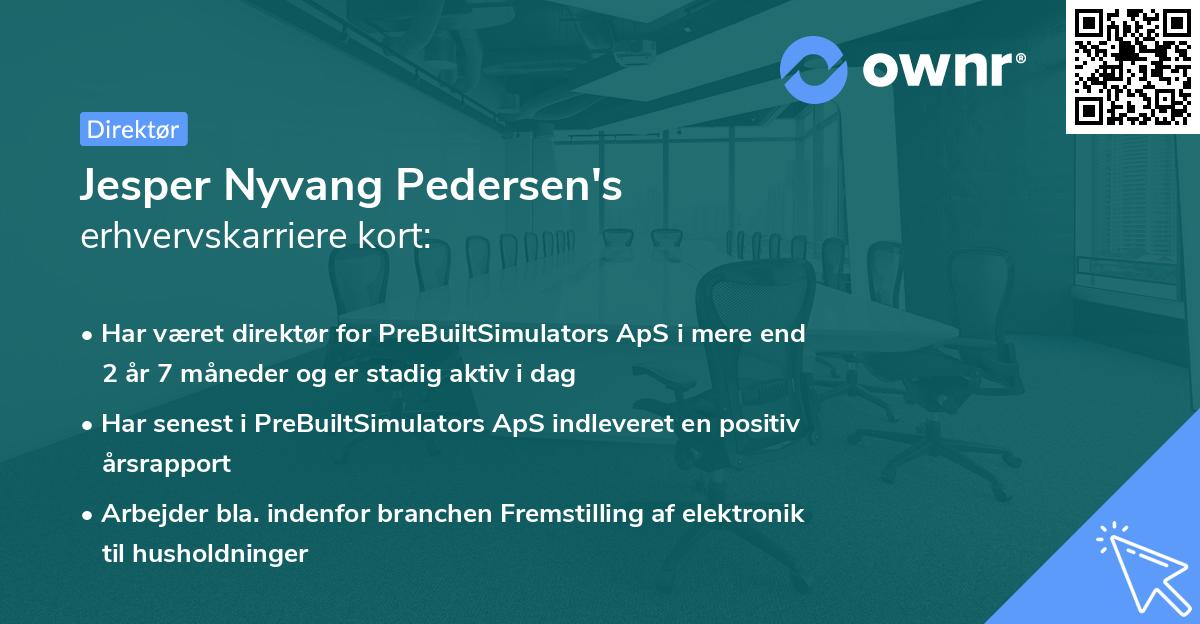 Jesper Nyvang Pedersen's erhvervskarriere kort