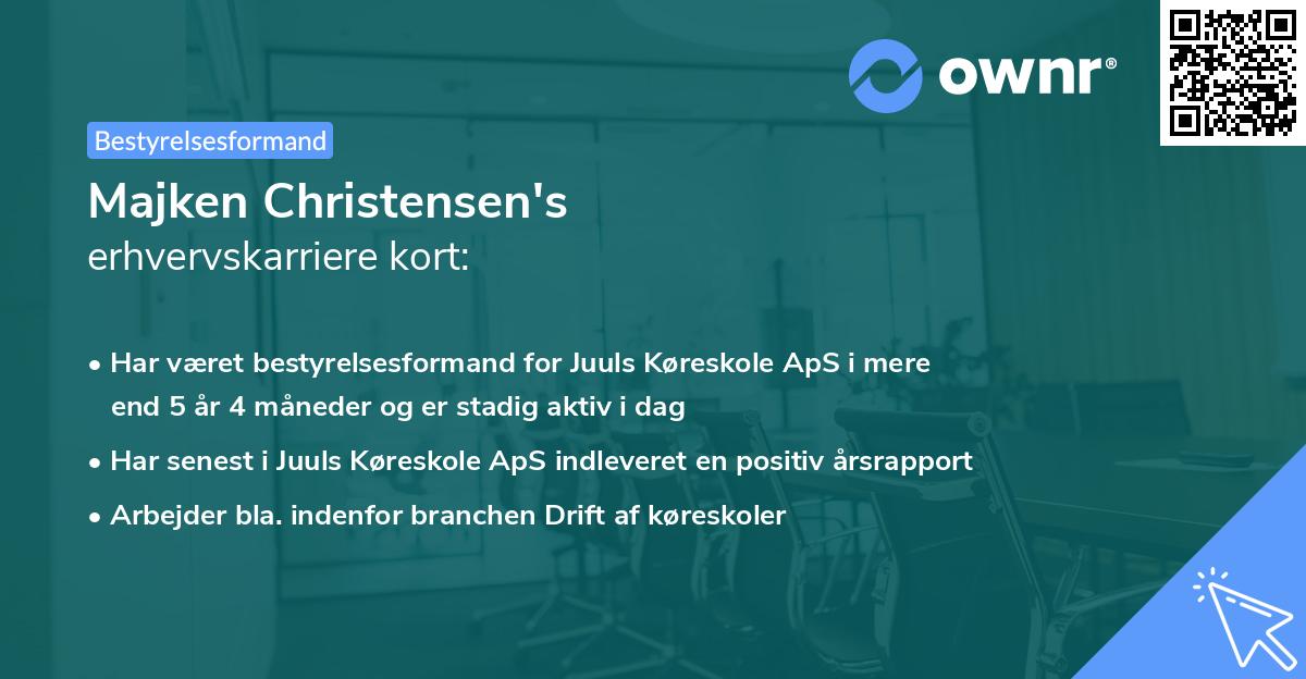 Majken Christensen's erhvervskarriere kort