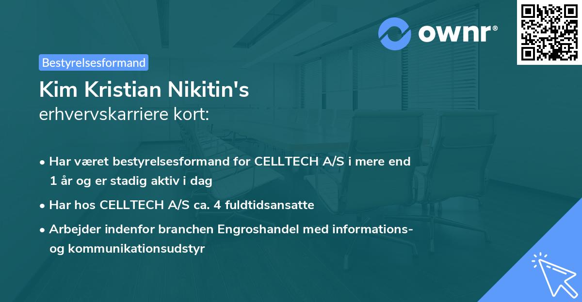 Kim Kristian Nikitin's erhvervskarriere kort