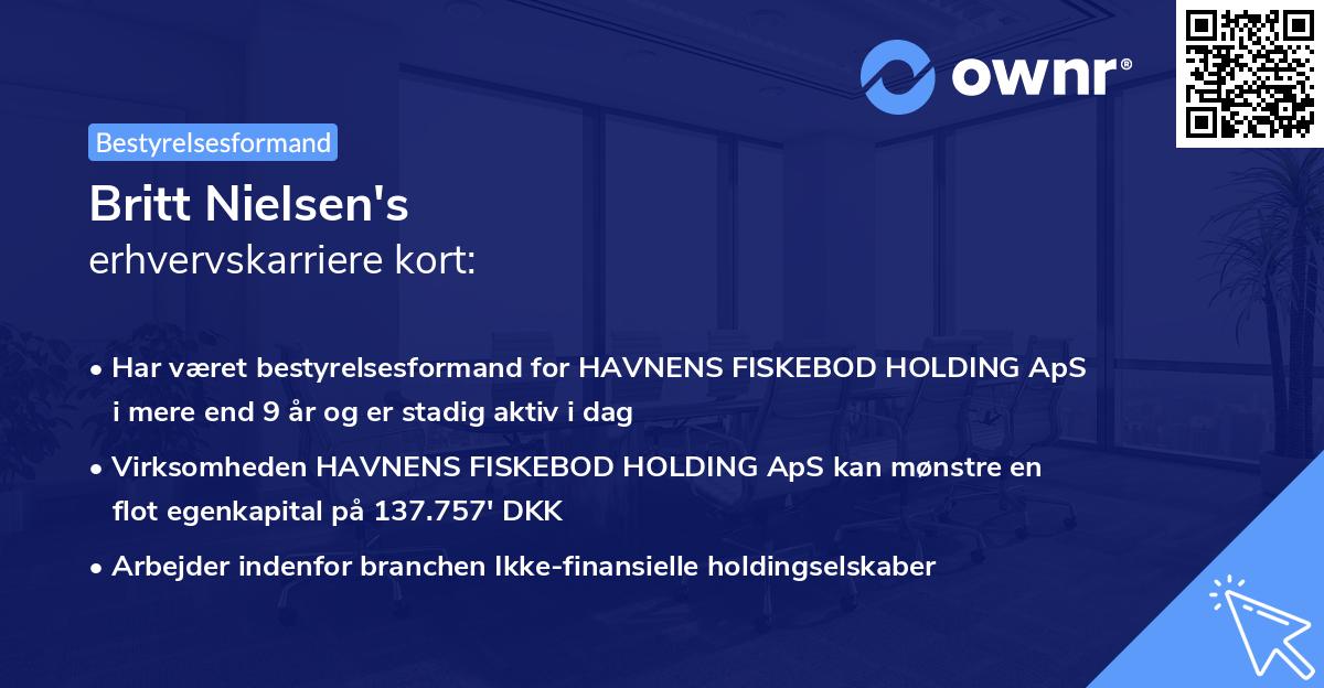 Britt Nielsen's erhvervskarriere kort