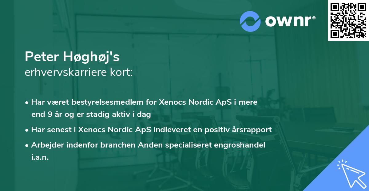 Peter Høghøj's erhvervskarriere kort