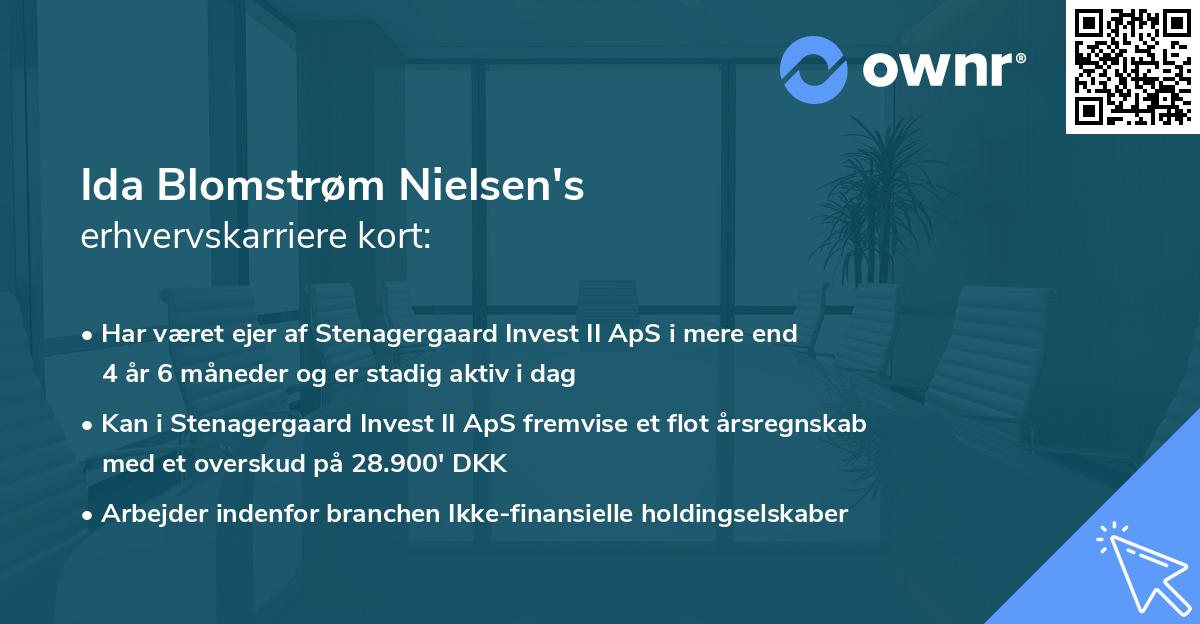 Ida Blomstrøm Nielsen's erhvervskarriere kort