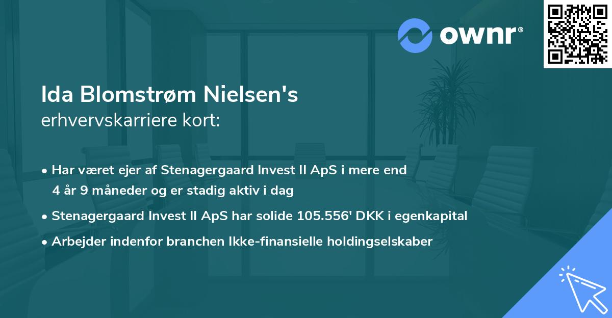 Ida Blomstrøm Nielsen's erhvervskarriere kort