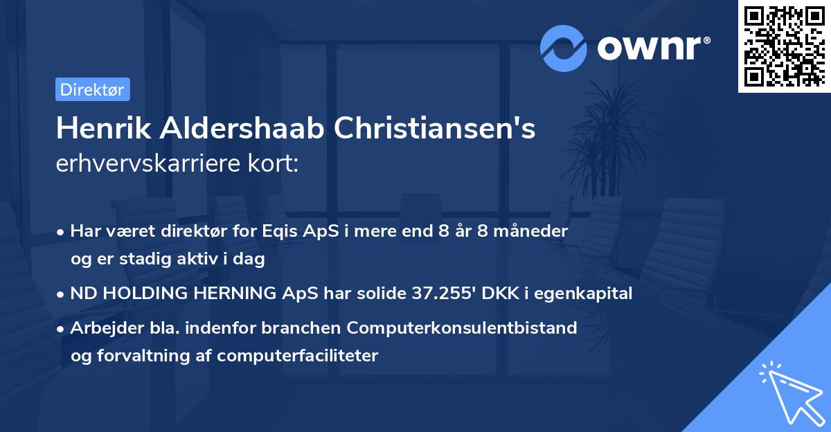 Henrik Aldershaab Christiansen's erhvervskarriere kort