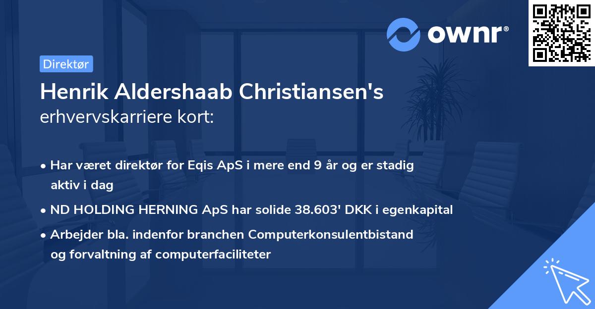 Henrik Aldershaab Christiansen's erhvervskarriere kort