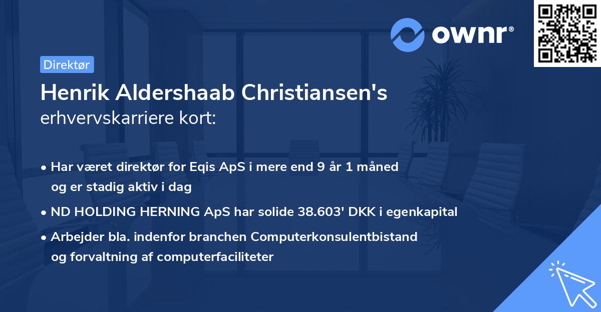 Henrik Aldershaab Christiansen's erhvervskarriere kort