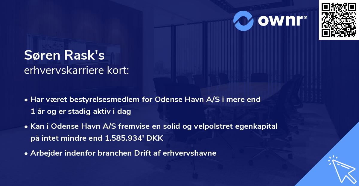 Søren Rask's erhvervskarriere kort
