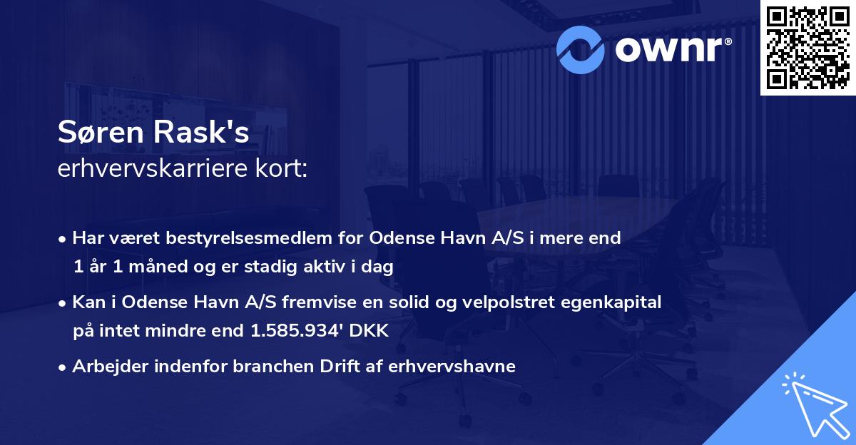 Søren Rask's erhvervskarriere kort